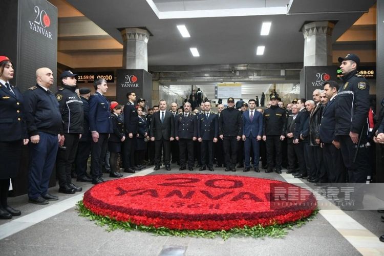 Bakı metrosunda 20 Yanvar şəhidlərinin xatirəsi anılıb