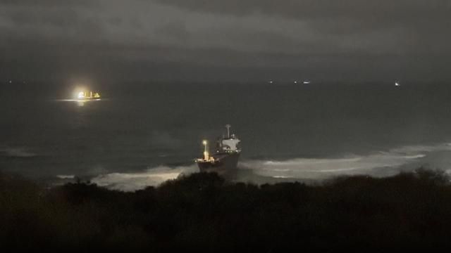 İstanbulda xarici yük gəmisi sahilə çıxı 