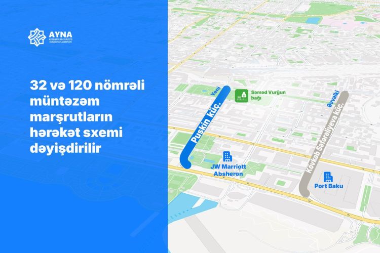 Bakıda 2 avtobus marşrutunun hərəkət sxemi dəyişdirilir