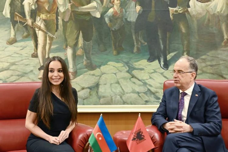 Leyla Əliyeva Albaniya Prezidenti ilə görüşüb