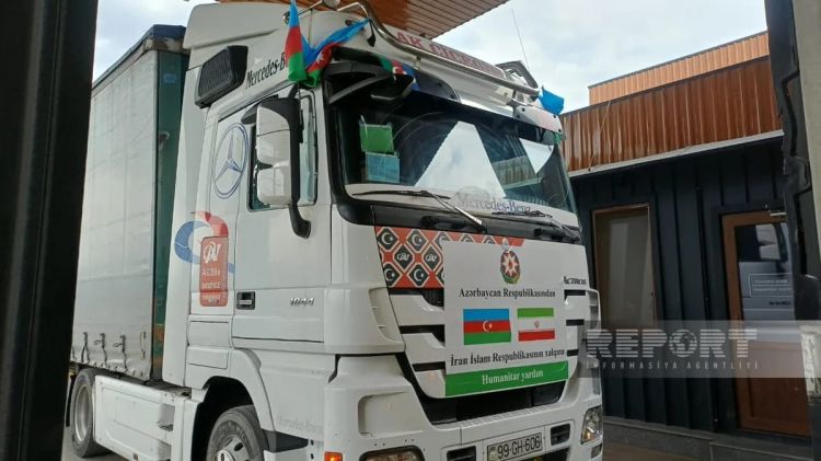 İrana göndərilən humanitar yardım dövlət sərhədindən keçib