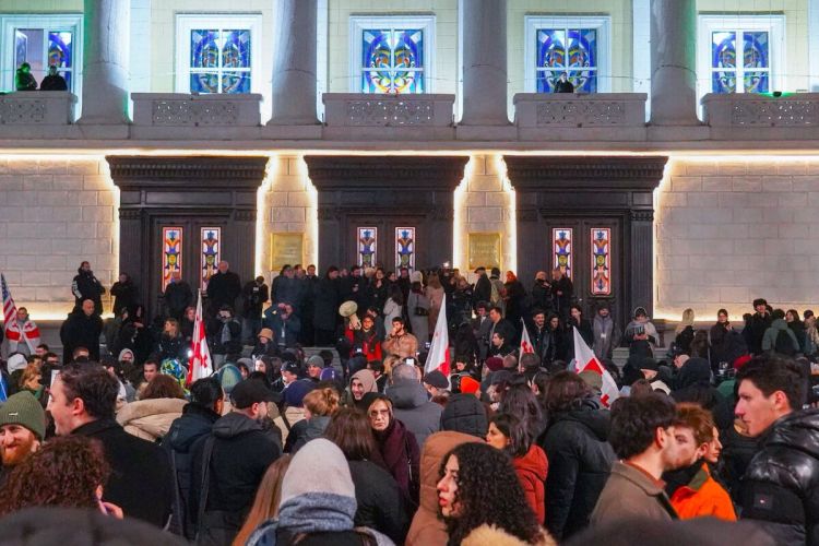 Tbilisi Dövlət Universitetinin qarşısında etiraz aksiyası keçirilir