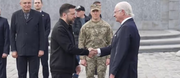 İsveç Kralı Zelenski ilə görüşüb - VİDEO