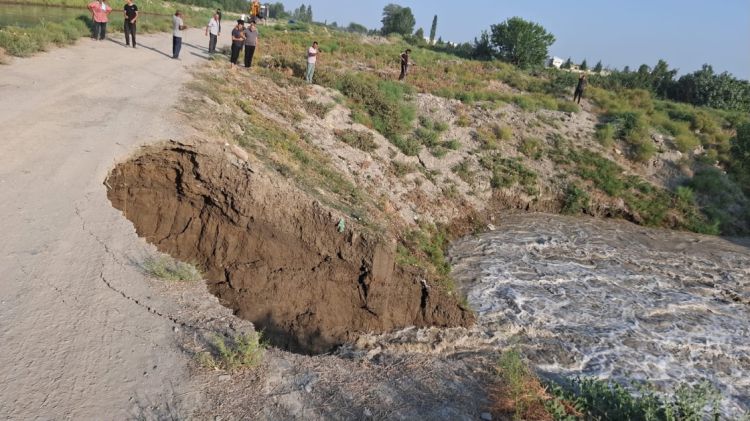 Göyçayda suvarma kanalı yarıldı -  FOTO/VİDEO