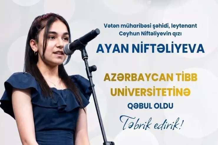 Şəhid qızının uğuru:  676 balla Tibb Universitetinə qəbul oldu