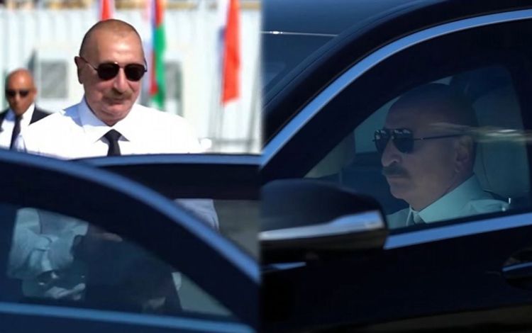 Prezident açılışdan sonra sükan arxasına keçdi -  VİDEO