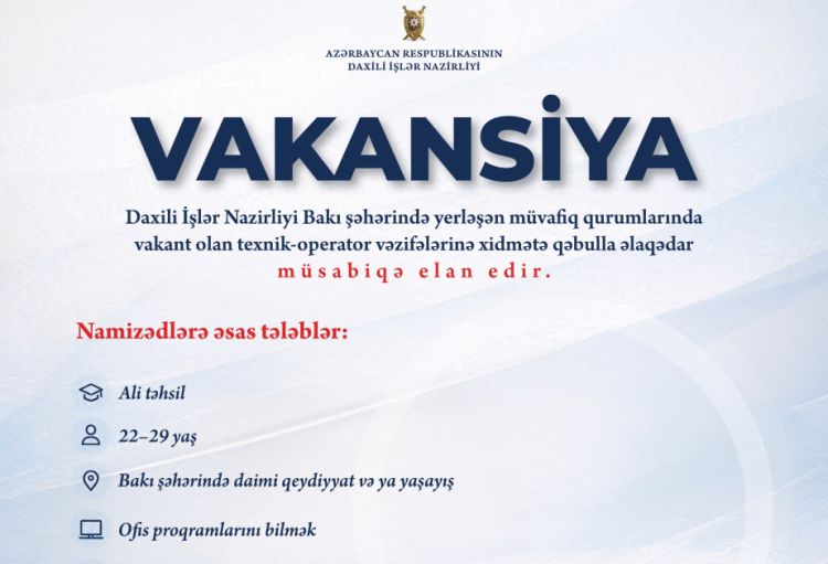 DİN-də işləmək istəyənlər üçün  yeni müsabiqə