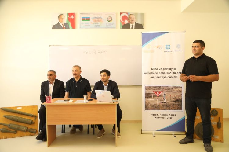Ağdamda mina təhlükəsinə dair maarifləndirmə təlimləri davam edir - FOTO 