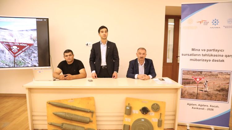 Xankəndidə mina təhlükəsinə dair yekun maarifləndirmə təlimləri keçirilib - FOTO