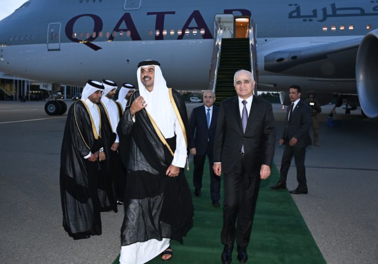 Qətər əmiri Azərbaycana gəldi - FOTO 