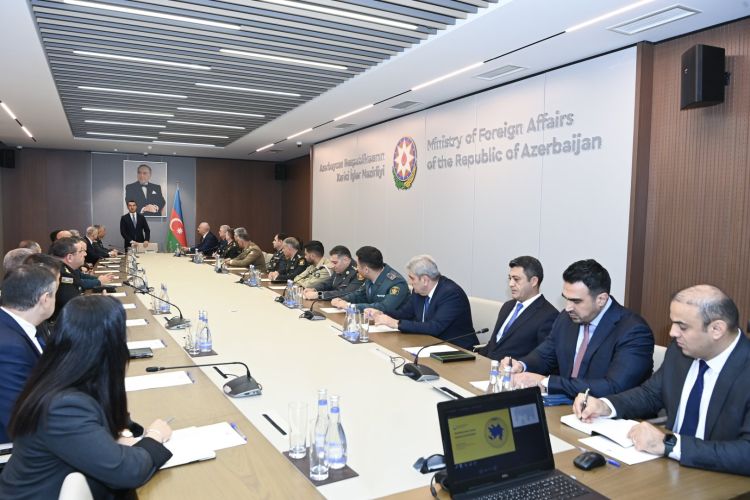 XİN-də Milli Müdafiə Universitetinin akademik kursunun iştirakçıları ilə görüş keçirilib - FOTO
