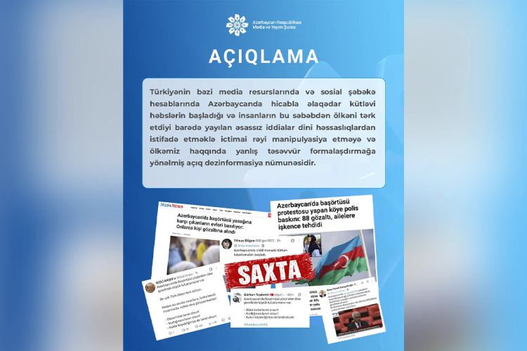 Media və Yayım Şurası Azərbaycan haqqında saxta məlumatların yayılmasını qətiyyətlə pisləyib