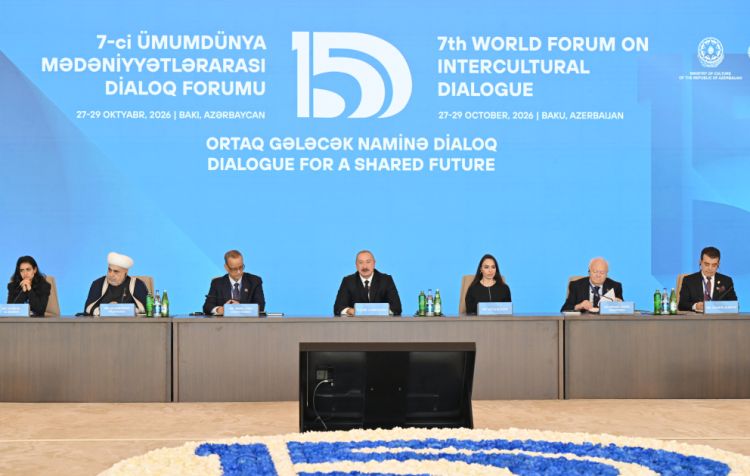İlham Əliyev VII Ümumdünya Mədəniyyətlərarası Dialoq Forumunun açılış mərasimində çıxış edib  - FOTO