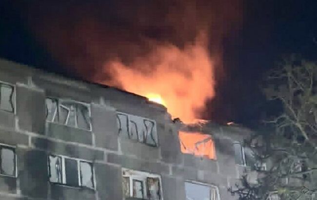 Rusiyaya məxsus dron Dneprdə yataqxanaya hücum edərək yanğına səbəb olub